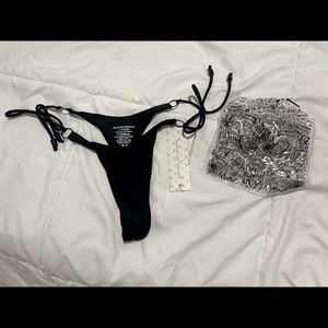 New Bountine LA Black Ring Hoop Bottoms-Medium